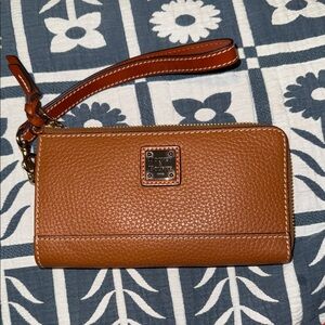 Dooney & Bourke Brown Leather Wristlet